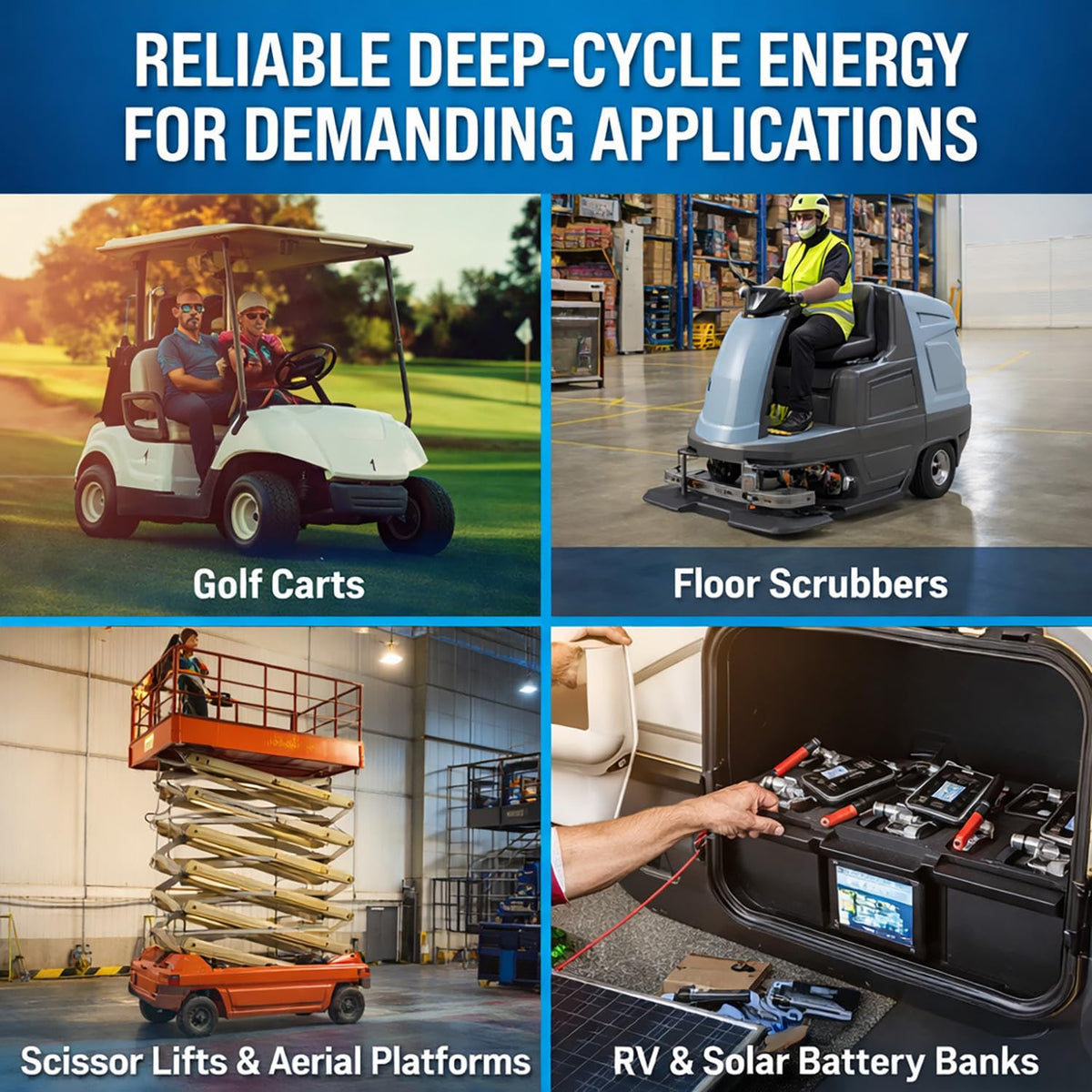 6V 210AH Deep Cycle AGM Battery 4 Pack V8601