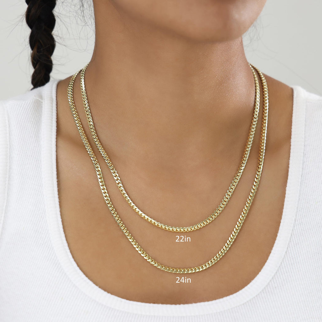 10K Yellow Gold Cuban Link Chain Necklace G645
