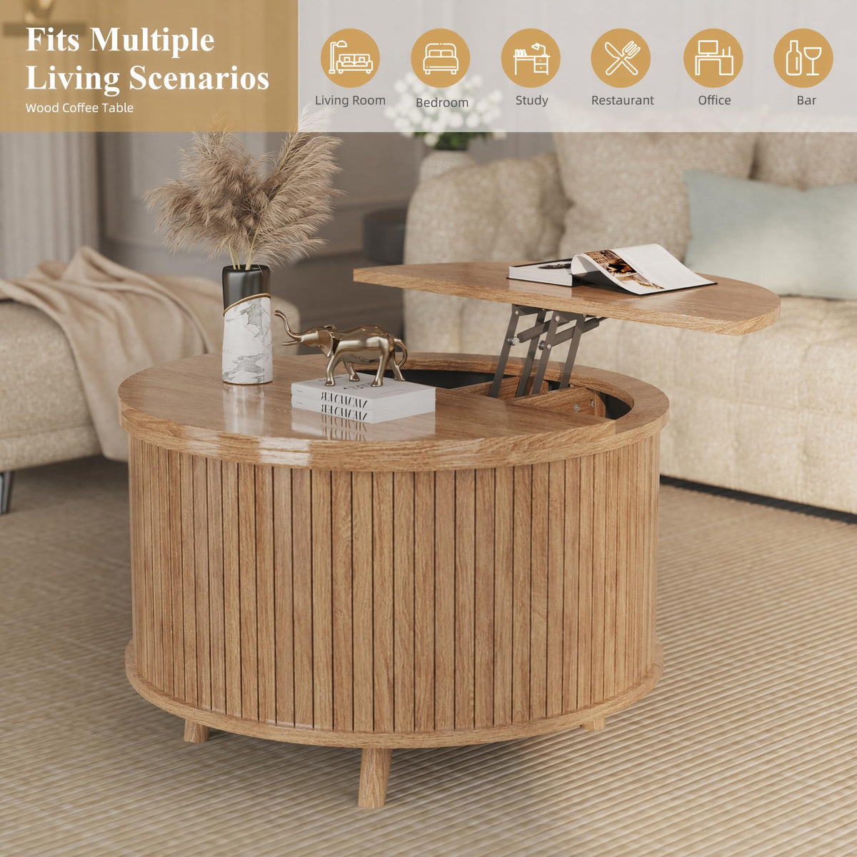 Lift Top Coffee Table with Storage C83250