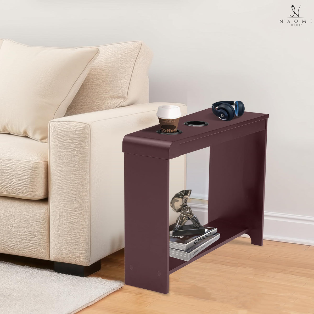 Cherry Nightstand with Charging Station X799