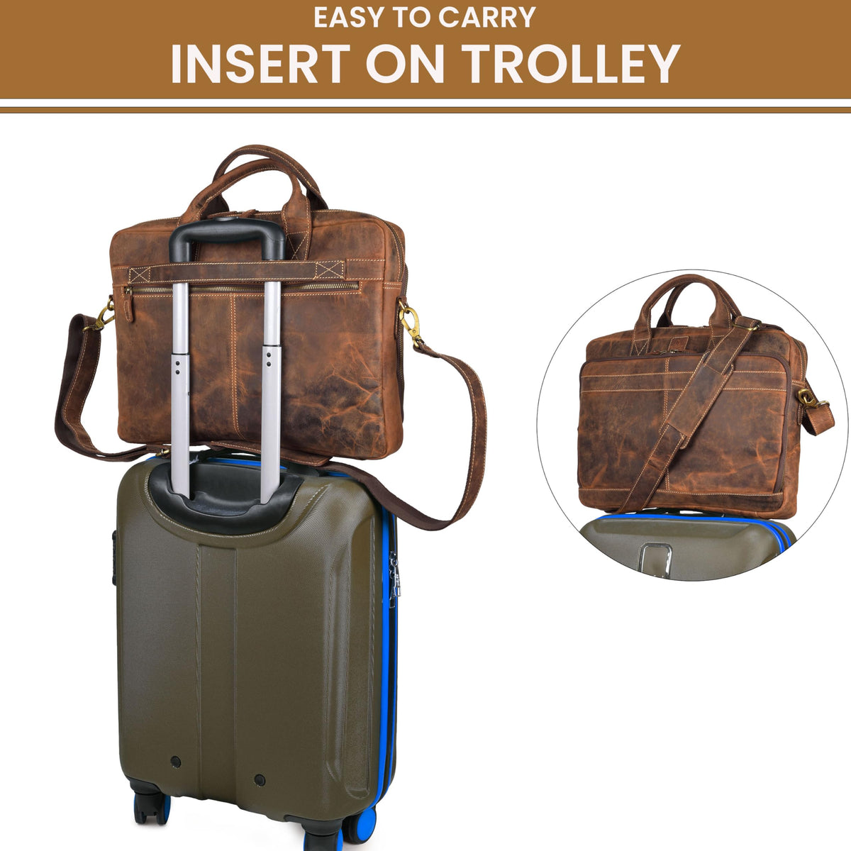 Full Grain Leather Messenger Bag L90082