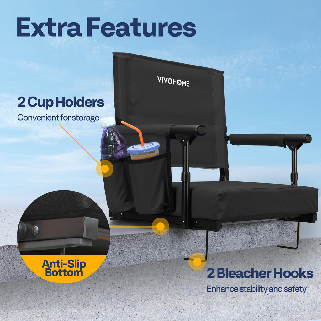 Stadium Seat with Back Support and 2.8" Cushion X42569