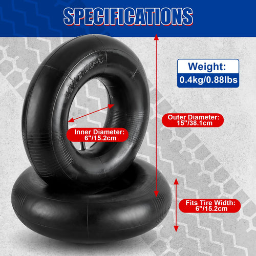 2 Pack 15 x 6.00-6 Inner Tubes E12952