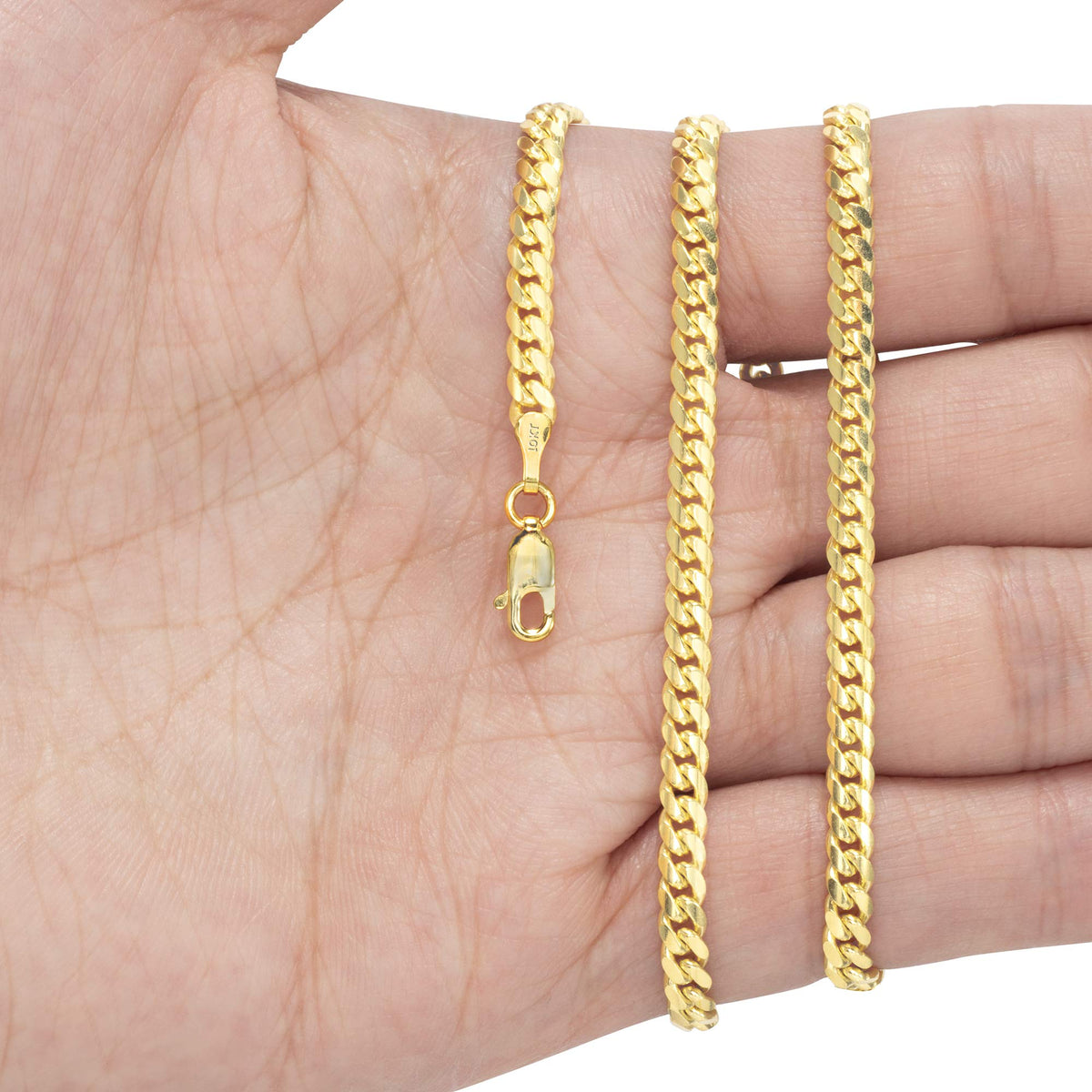 10K Yellow Gold Cuban Link Chain Necklace G645