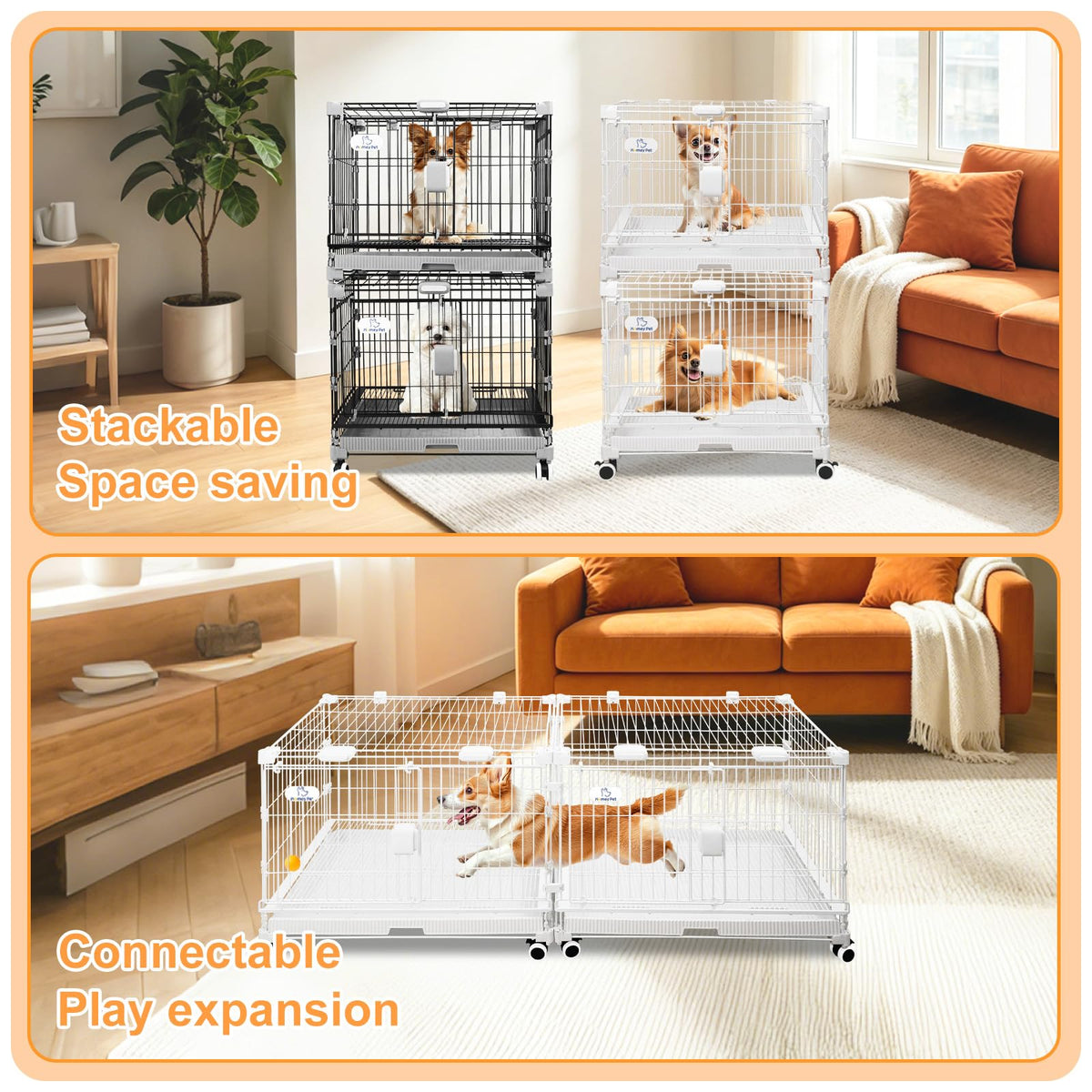 24 Inch White Puppy Crate U118