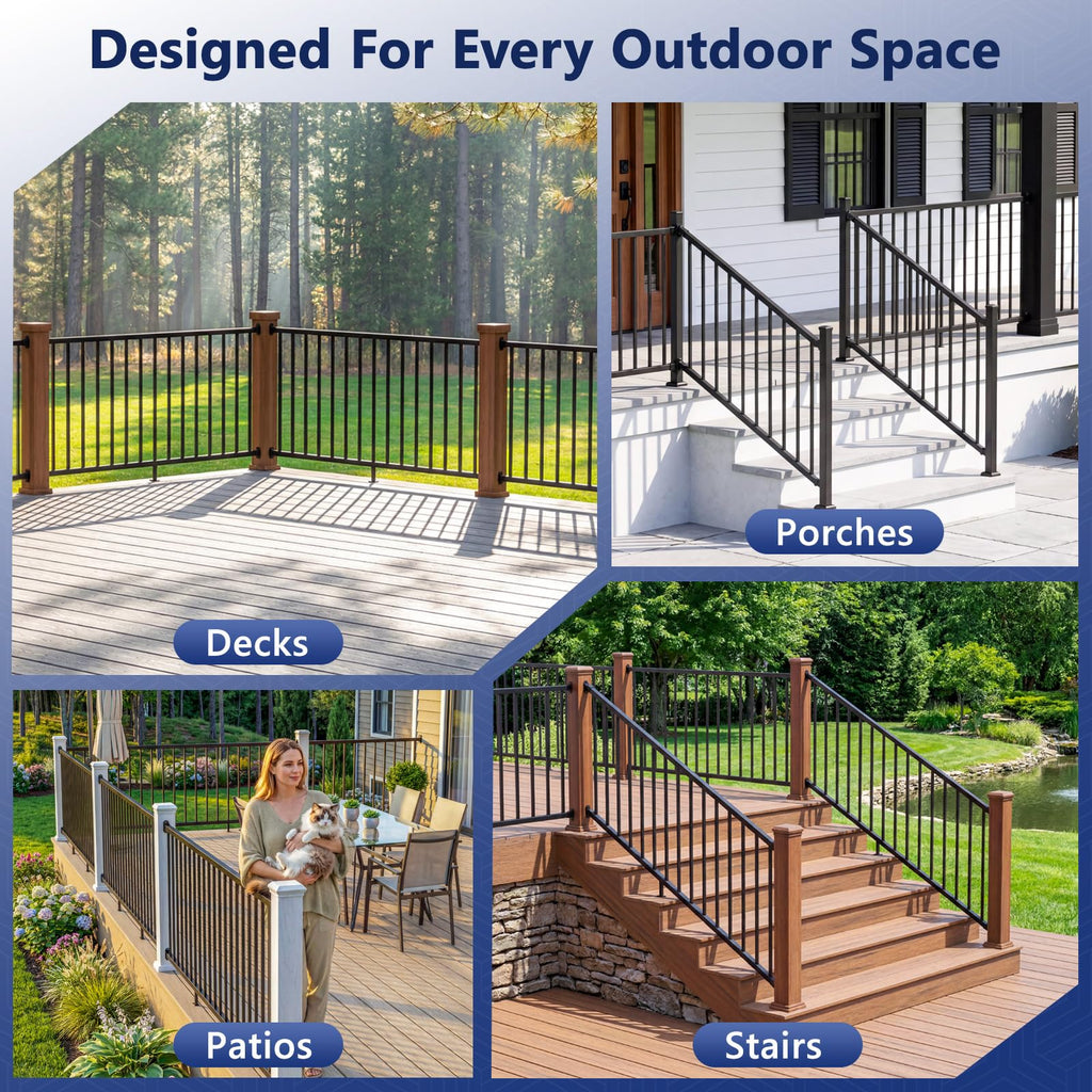 6 ft W Real Aluminum Stair Railing Kit K894