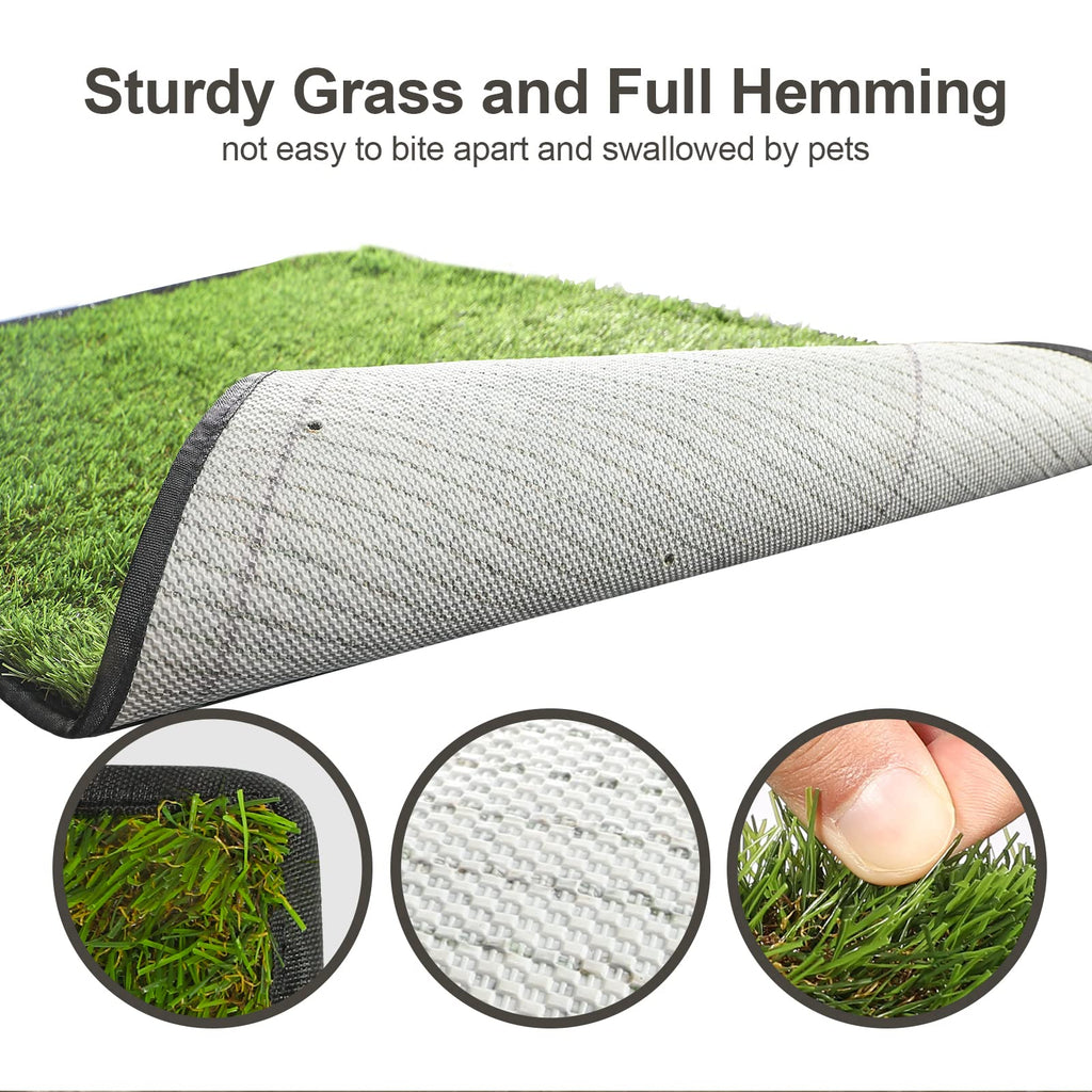 Dog Grass Pad with Tray 40''X27.5'' Artificial Turf Potty D566198
