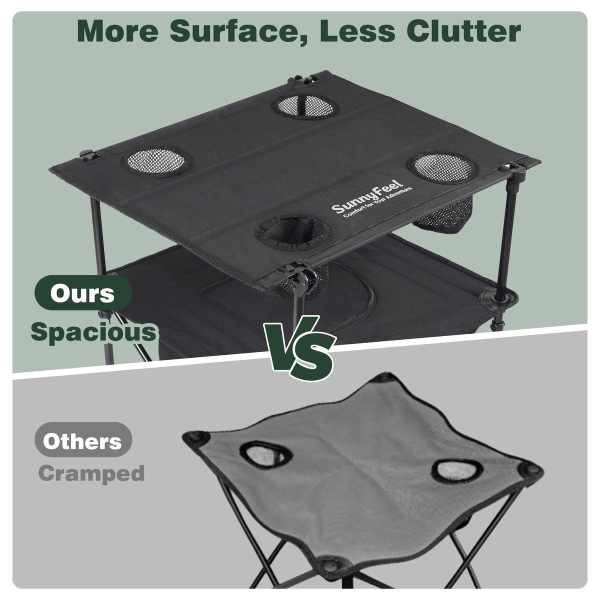 Black Folding Camping Table with Cooler Bag D27314