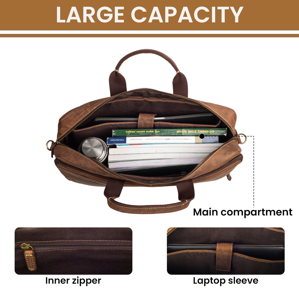 Full Grain Leather Messenger Bag L90082