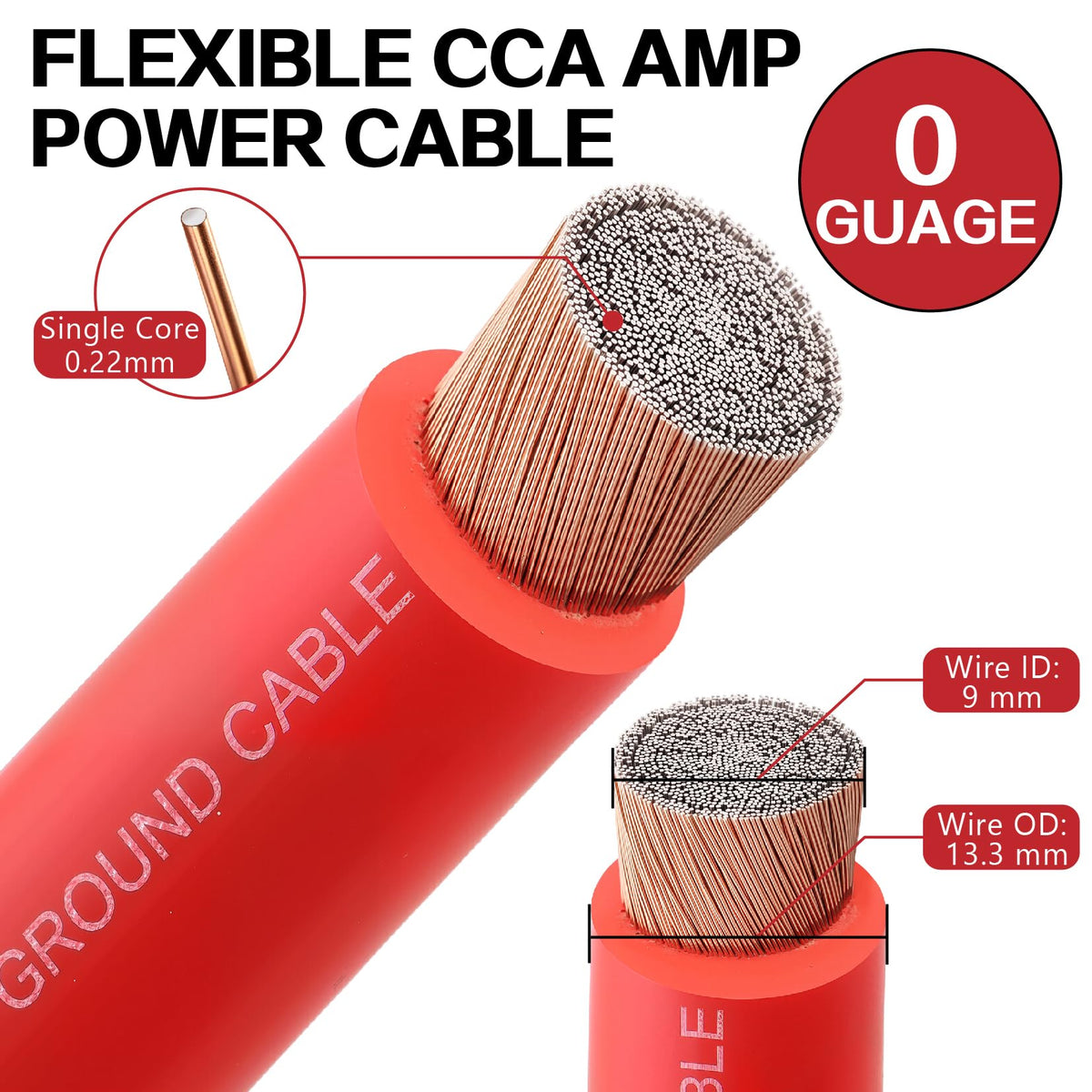 0 Gauge CCA Amplifier Wiring Kit Y750
