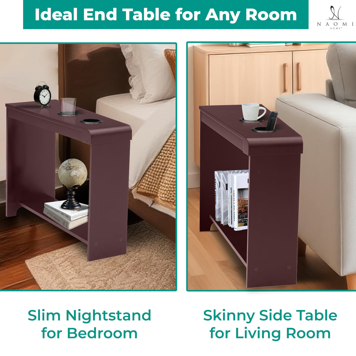 Cherry Nightstand with Charging Station X799