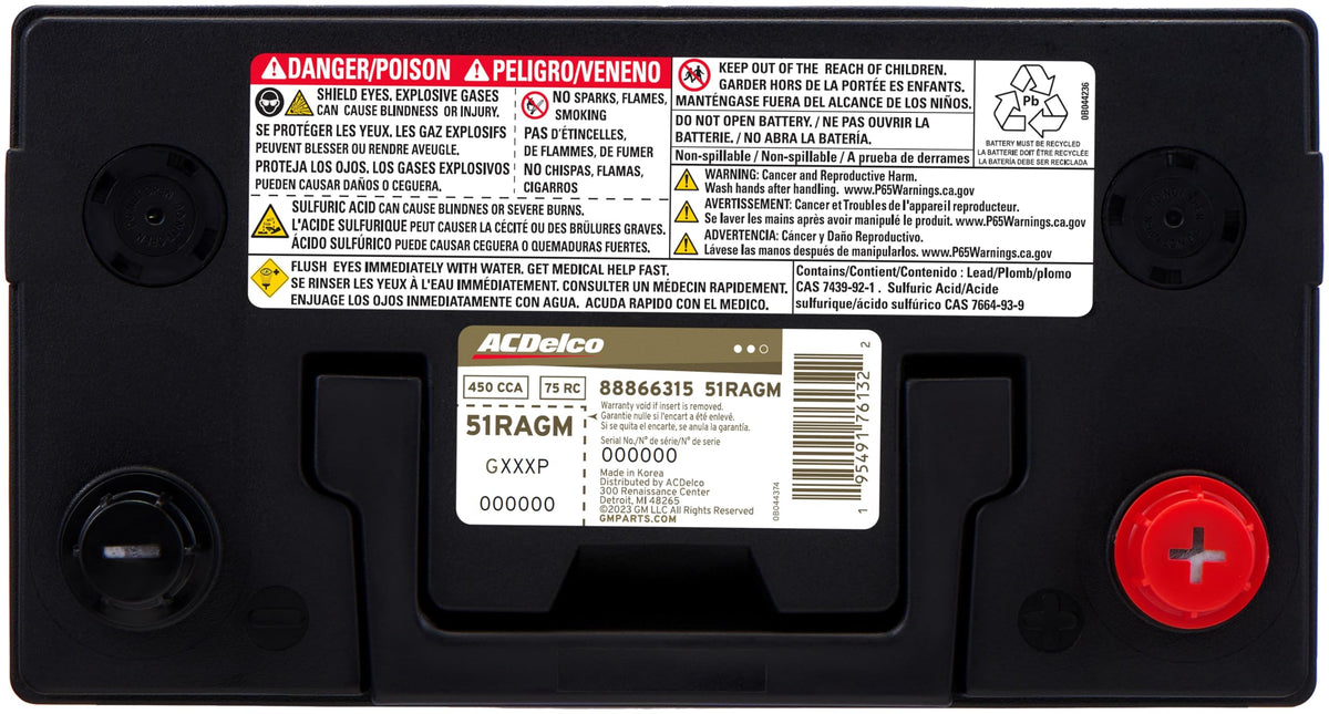 AGM BCI Group 51R Car Battery V86185
