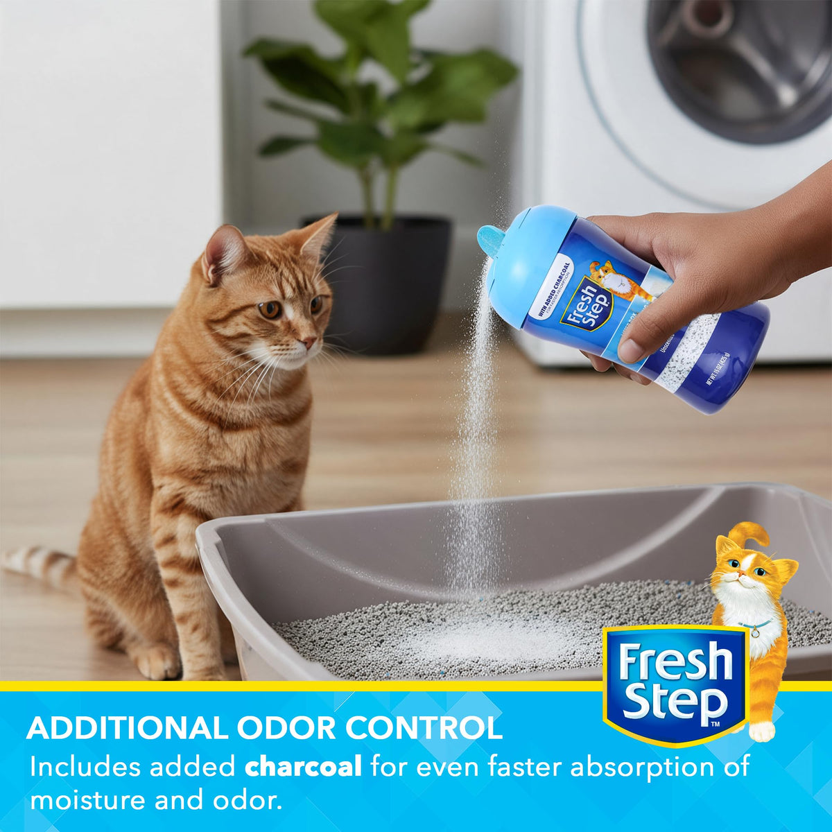 Charcoal Odor Eliminating Cat Litter Box Powder, 15 Oz, 2-Pack Q89016