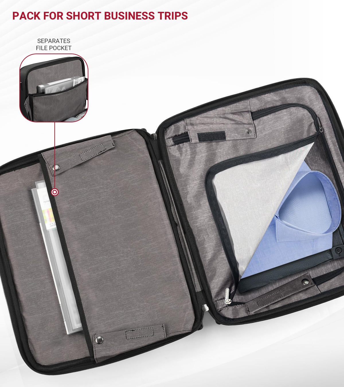 Rolling Laptop Bag with USB & Type-C Charging Port, Water Resistant 17.3 Inch E90945