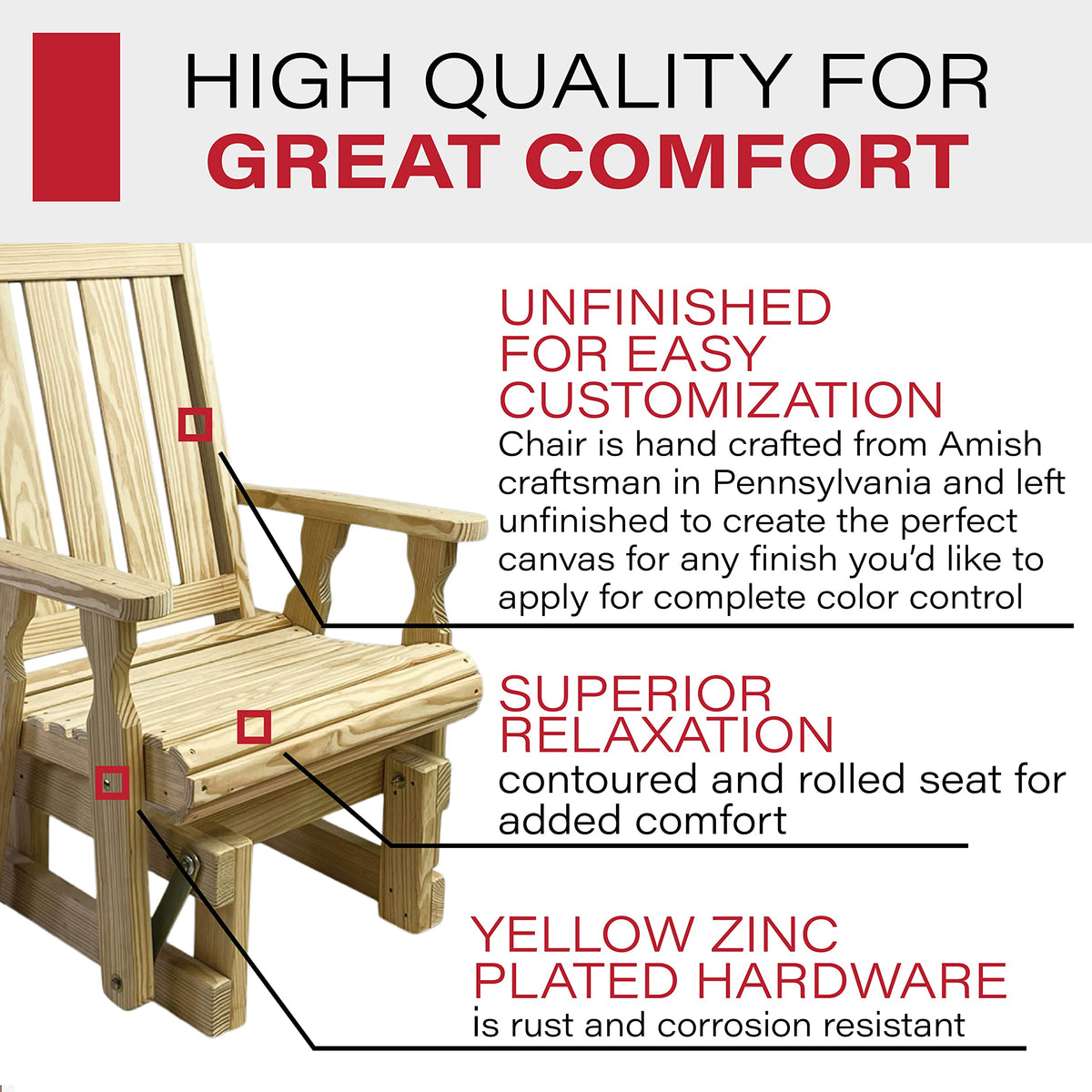 Heavy Duty 600 Lb High Back Glider Chair N55787
