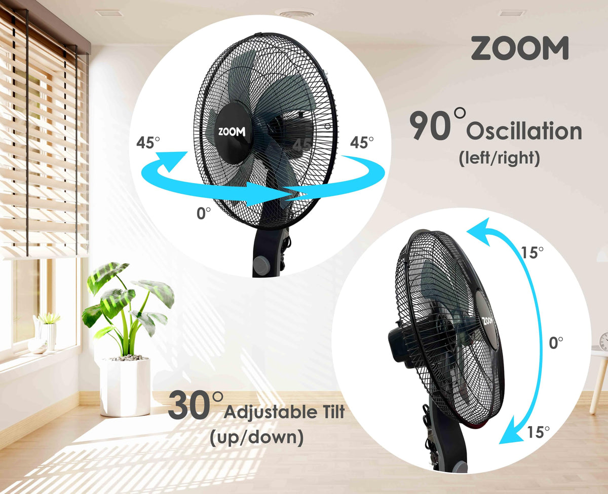 Black 2 Pack 16 inch Pedestal Stand Fan E88190