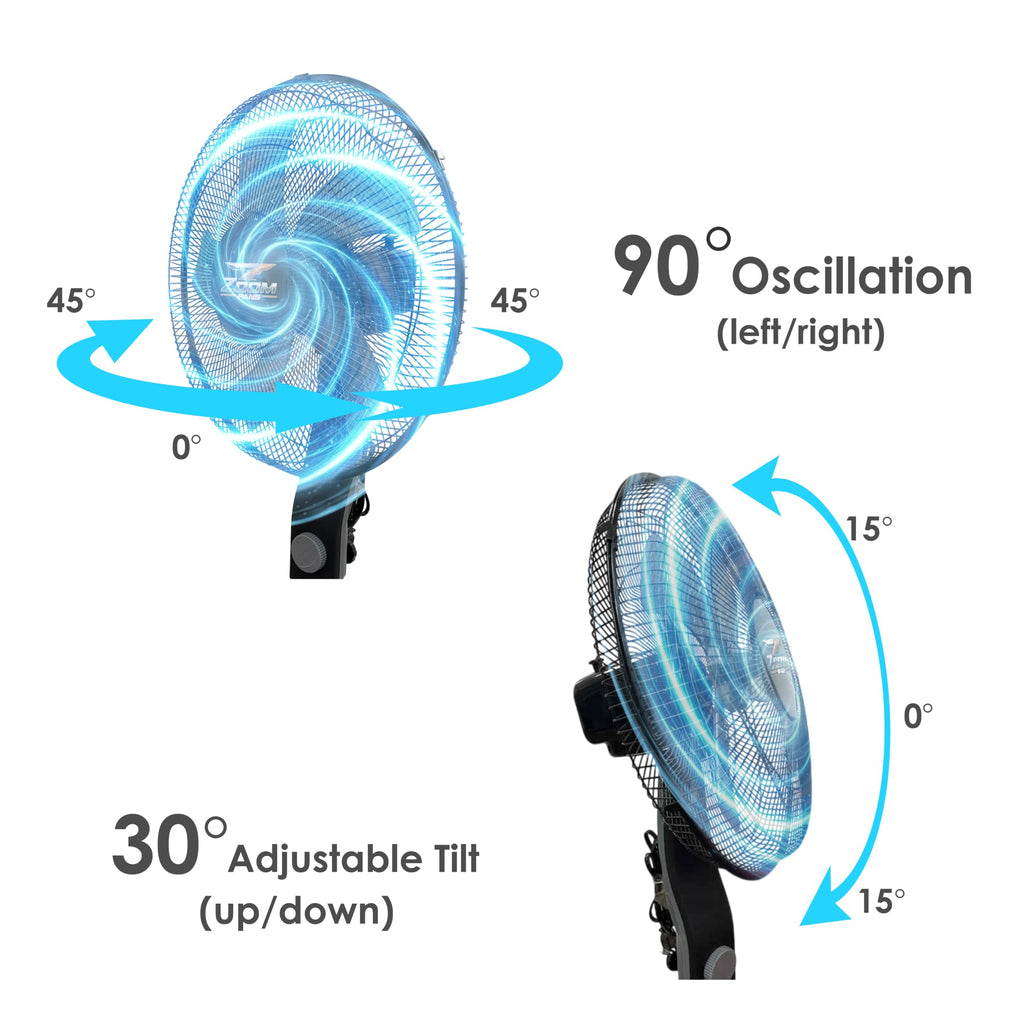 Black 2 Pack 16 inch Pedestal Stand Fan E88190