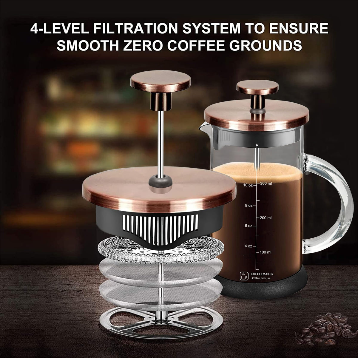 12 Ounce Stainless Steel French Press Coffee Maker Q95170