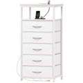 White 5 Drawer Dresser with Charging Station R606422