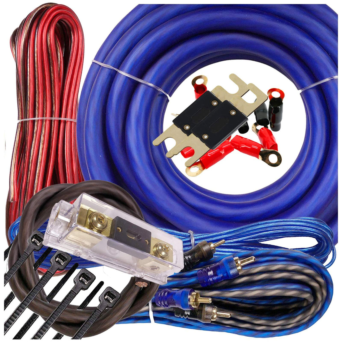 1/0 Gauge Amplifier Wiring Kit with 17 ft Power Wire D838933