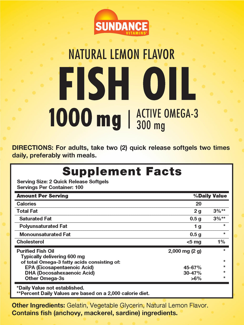 Fish Oil Softgels 1000mg Omega-3 200 Softgels M4420