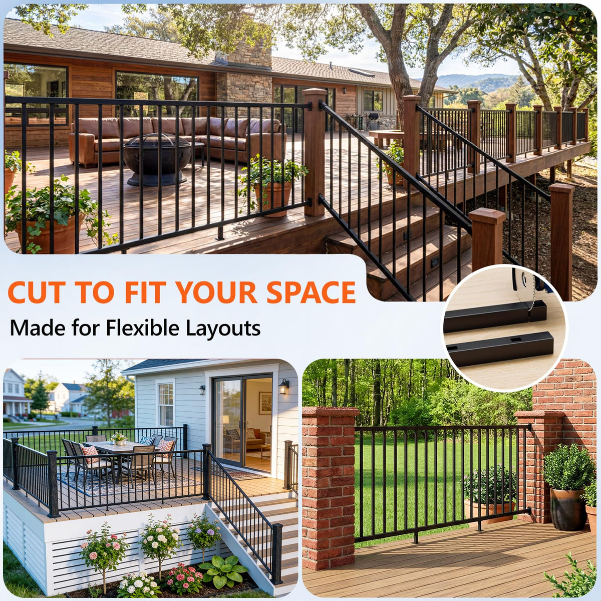 6 ft W Real Aluminum Stair Railing Kit K894