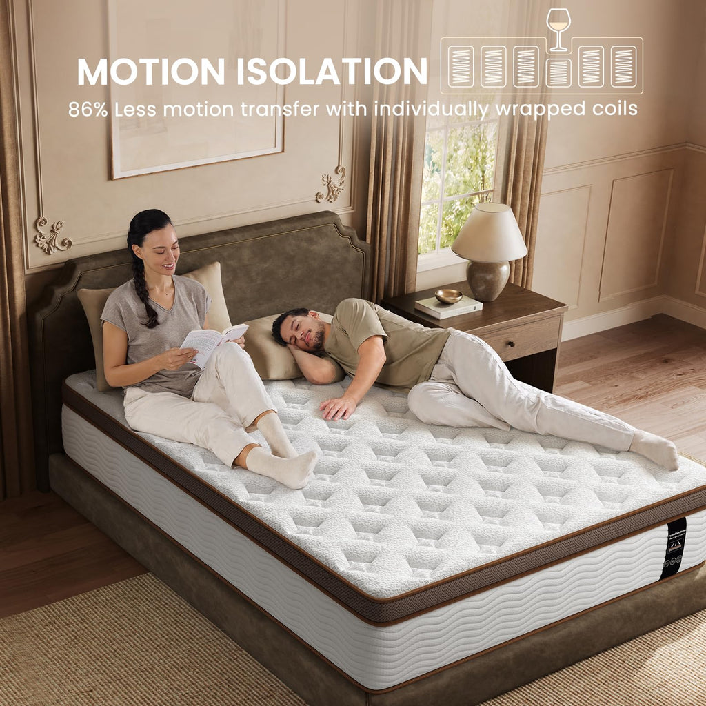 Queen Size 14 Inch Hybrid Mattress with Memory Foam R1915