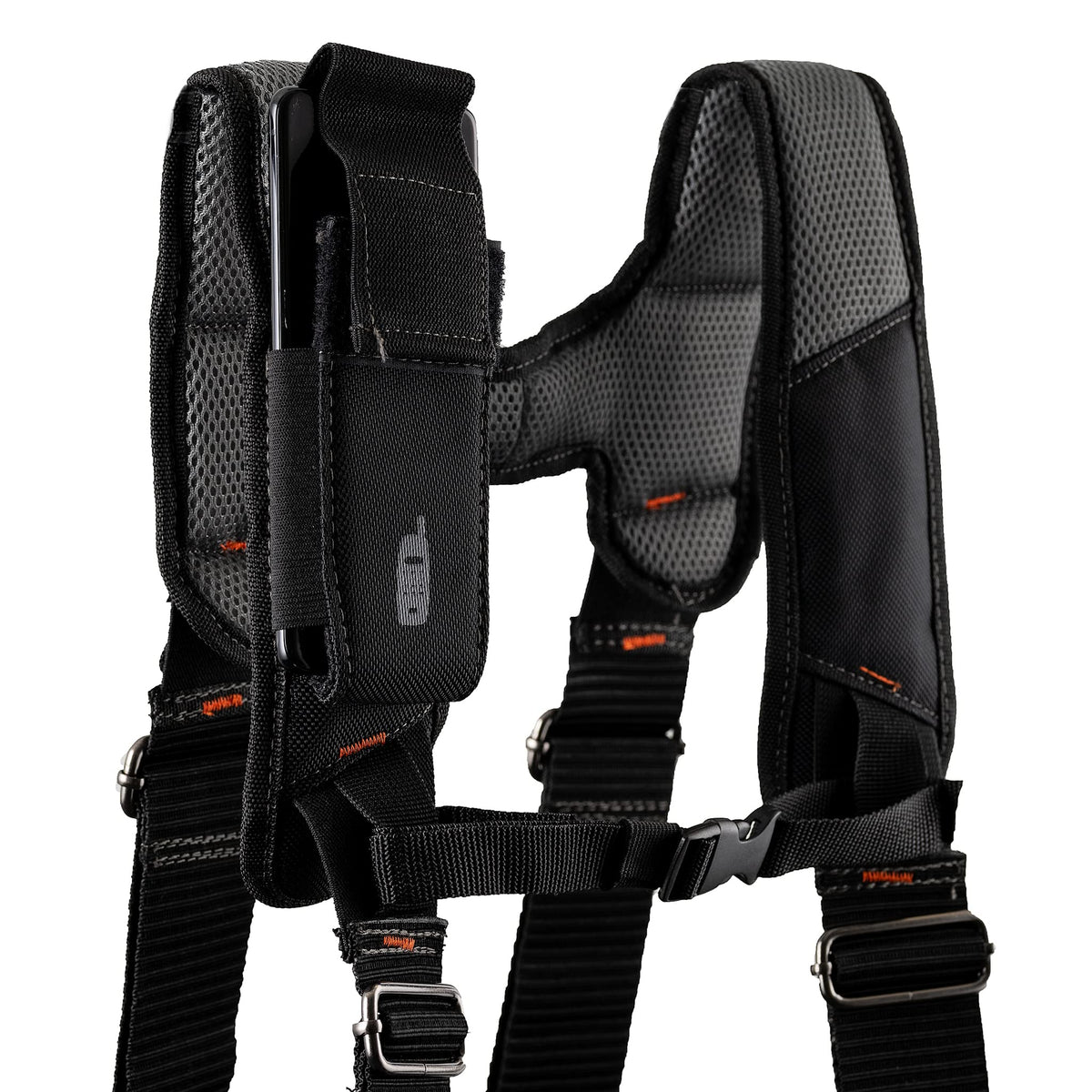 Black 1680 Denier Poly Carpenter’s Tool Belt with Suspenders D1234
