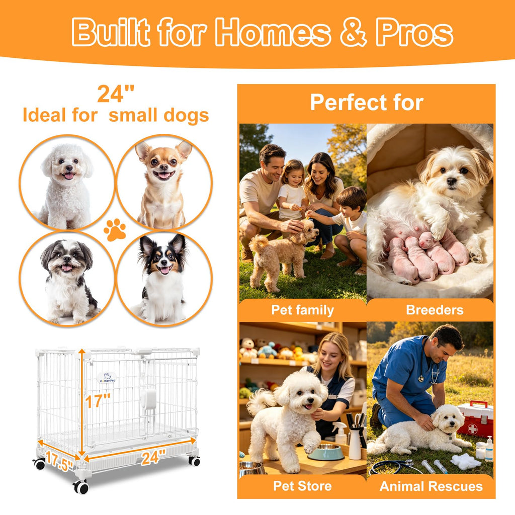24 Inch White Puppy Crate U118