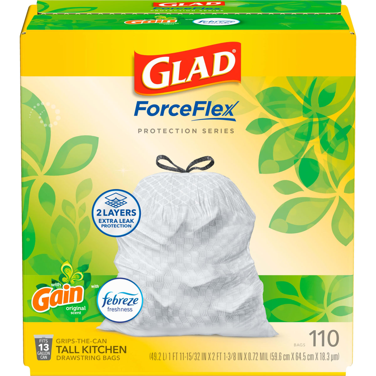 13 Gal Tall Trash Bags, 110 Ct P6346