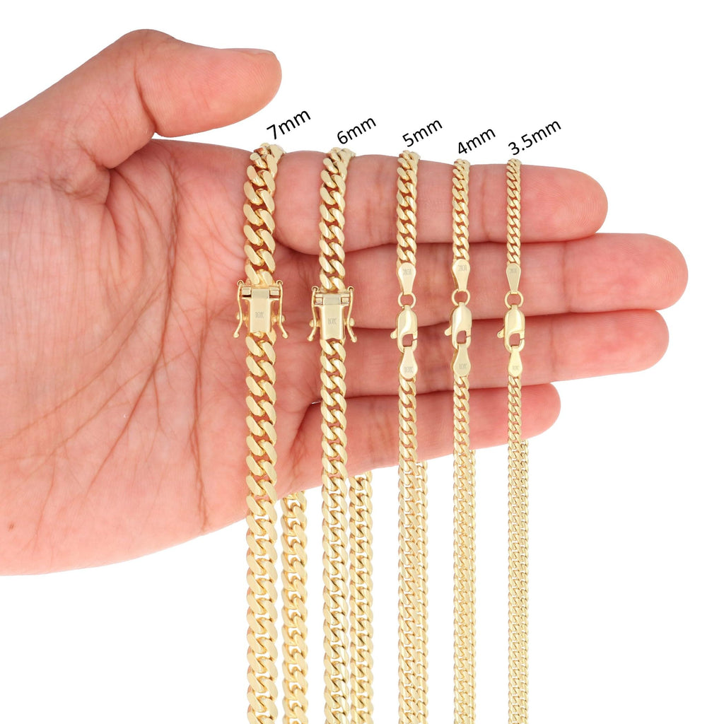10K Yellow Gold Cuban Link Chain Necklace G645