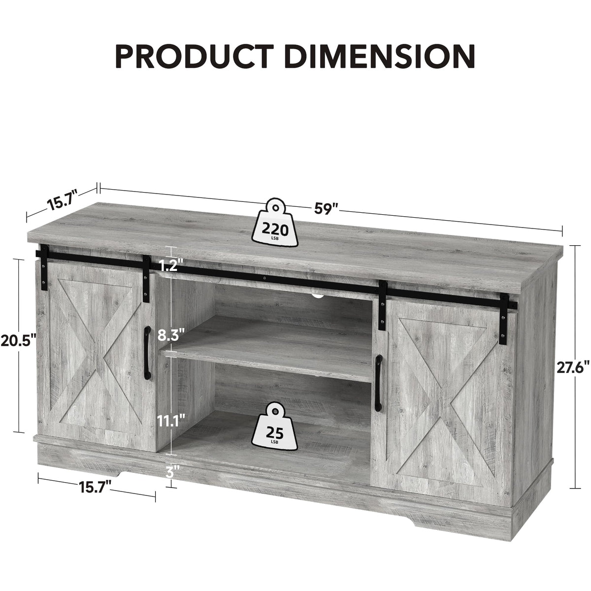 Farmhouse TV Stand for 65 Inch TV S8751