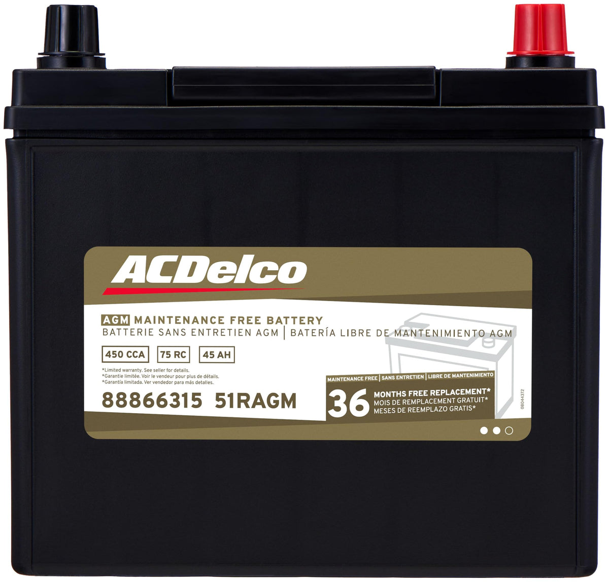AGM BCI Group 51R Car Battery V86185