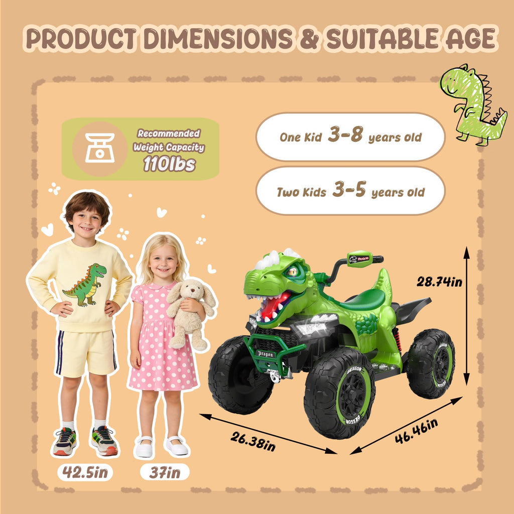 24V 2-Seater Ride on ATV with Parental Control E24431