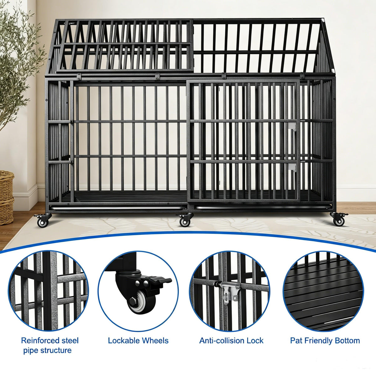 64 inches Heavy Duty Metal Dog Crate L673
