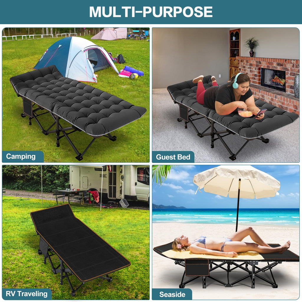 Oversized Folding Camping Cot with Carry Bag D931