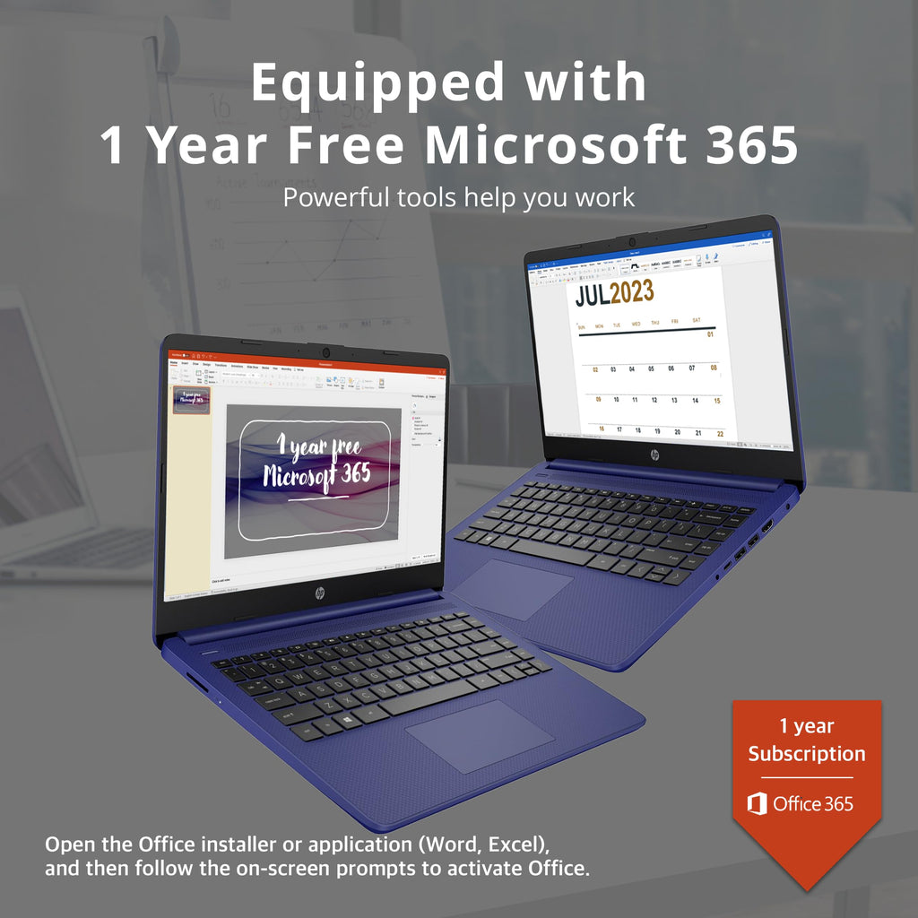 14" HD Laptop Intel Celeron N4120 4GB RAM 224GB Storage Blue O12222