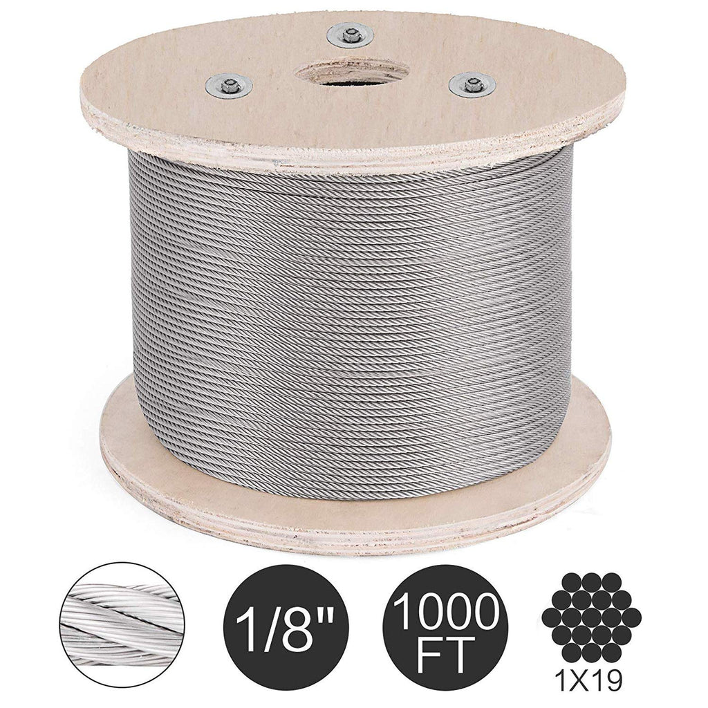 1/8" T316 Stainless Steel Cable 1x19 Wire Rope T29390