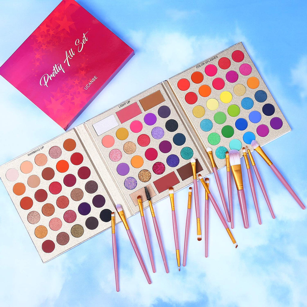 86 Colors Eyeshadow Palette with 15pcs Makeup Brushes Set E2234