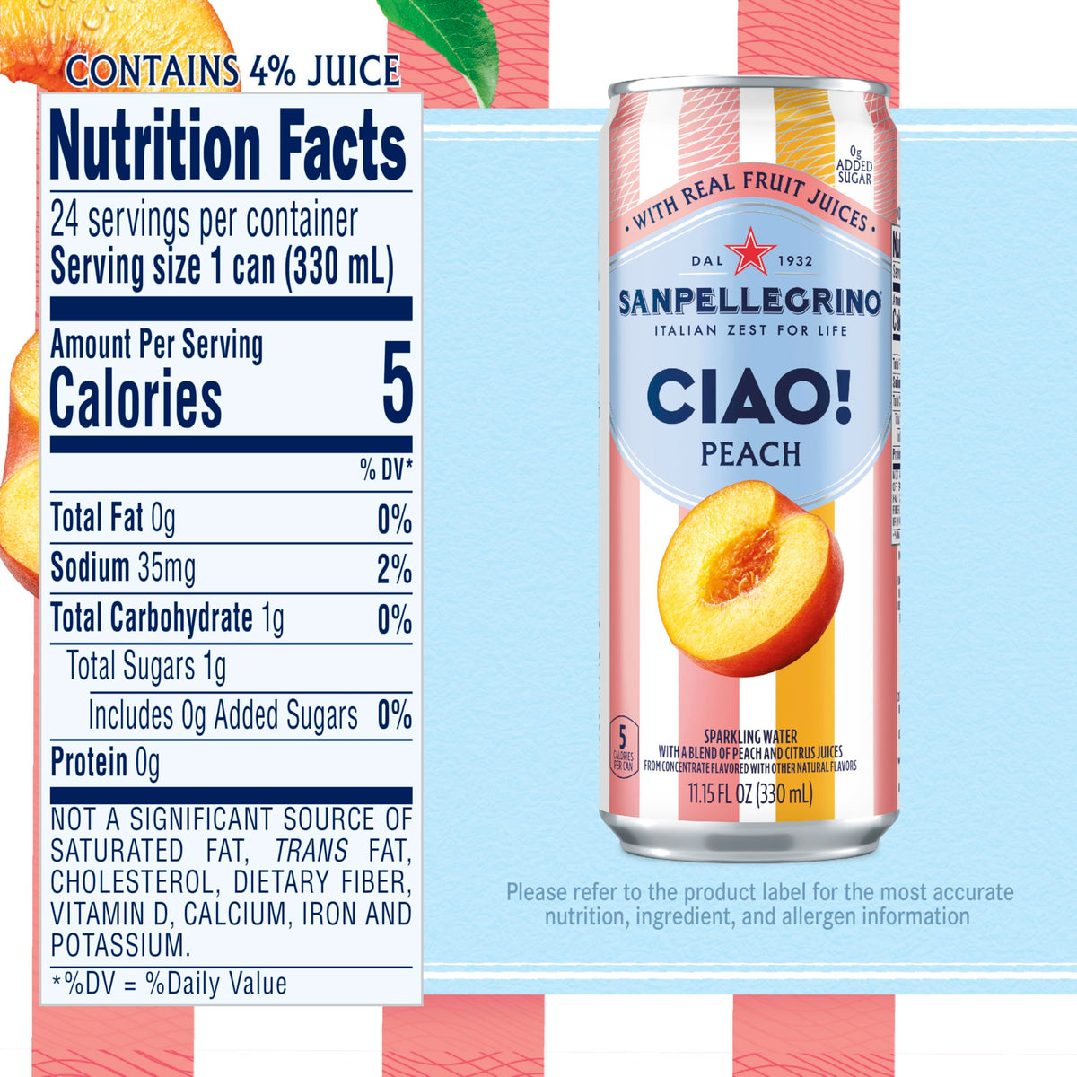 Peach Sparkling Water 24 Pack W549681