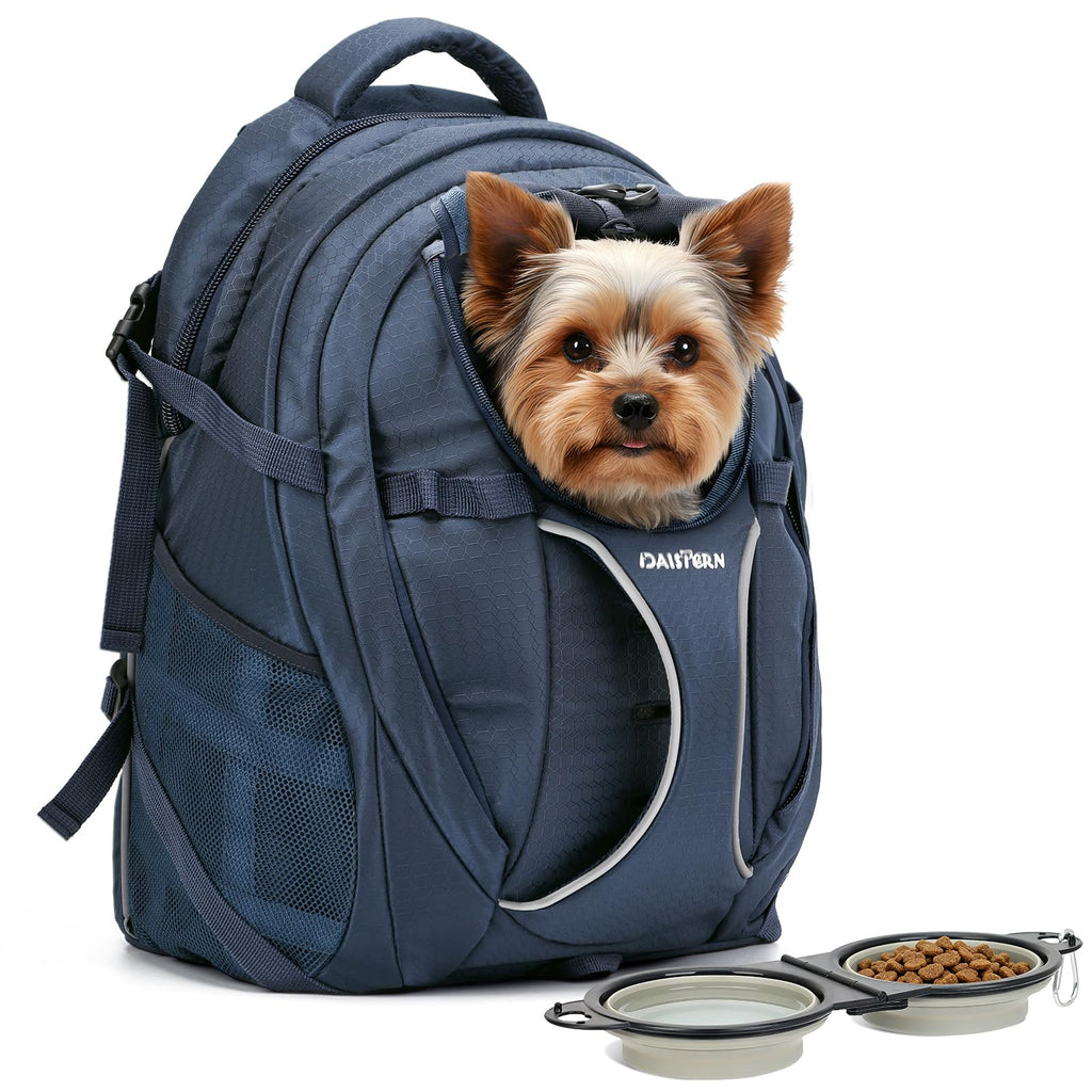 Dog Backpack Carrier, 2-in-1 Foldable 18 lbs Nylon Pet Travel Bag V1529