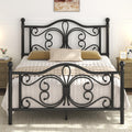 Full Size Bed Frame with Butterfly Pattern Headboard, Black B5114