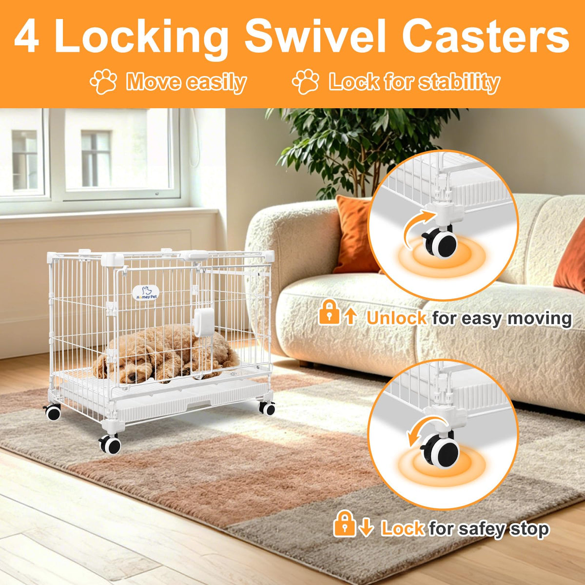 24 Inch White Puppy Crate U118