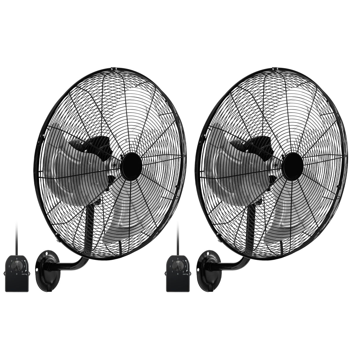 20 Inch 3-Speed Oscillating Metal Wall Fan Q7624