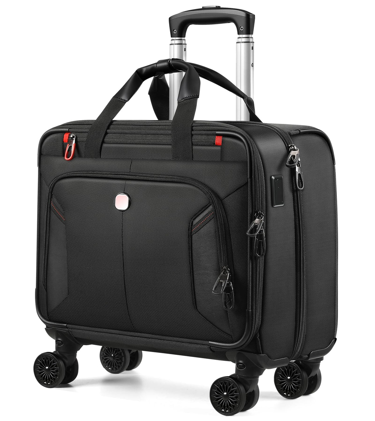 Rolling Laptop Bag with USB & Type-C Charging Port, Water Resistant 17.3 Inch E90945