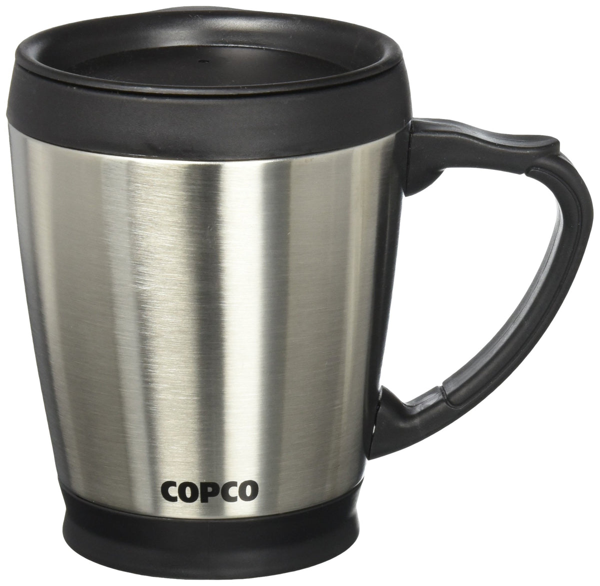 Double Wall Stainless Steel Coffee Mug with Lid 16 Oz Silver D696856