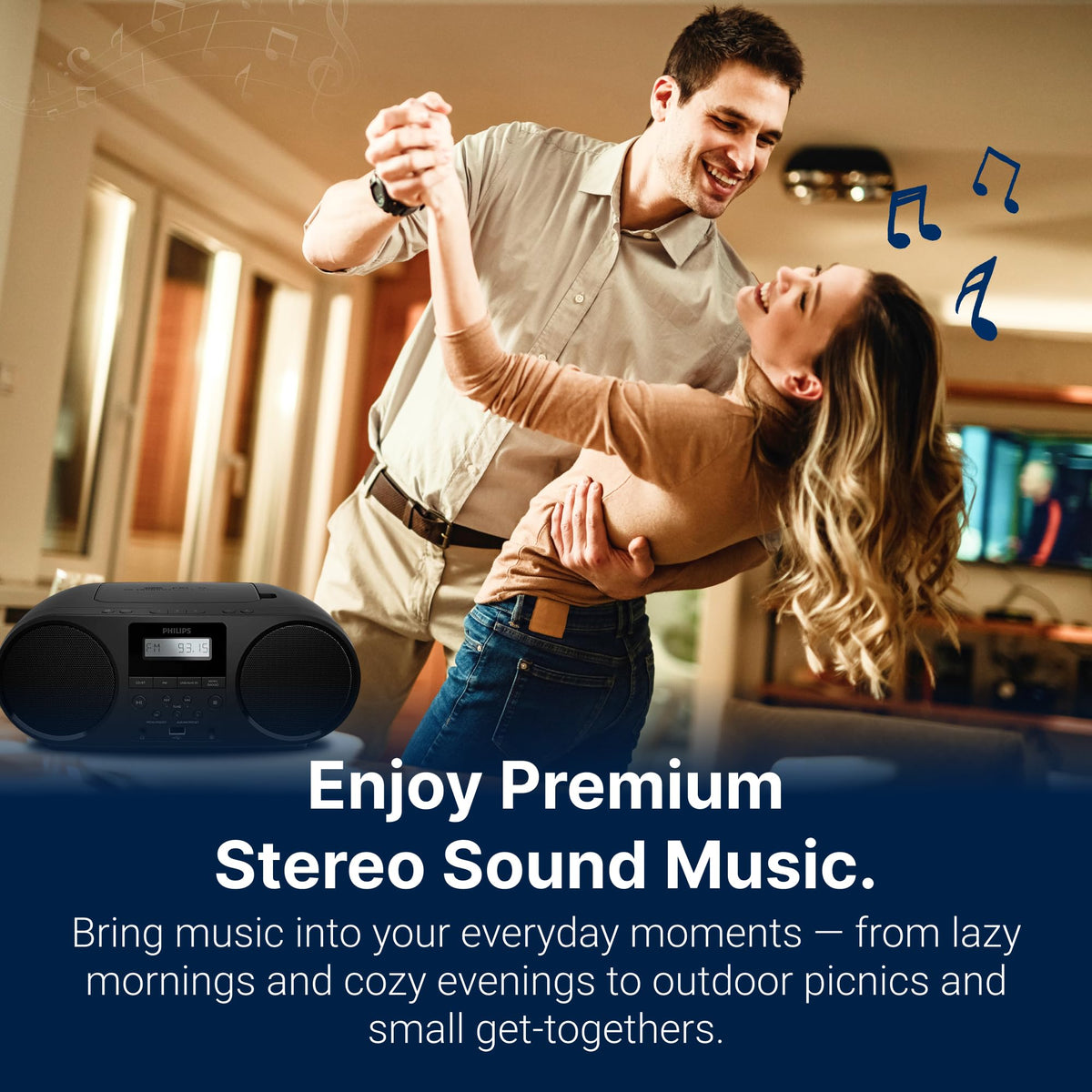Portable CD Player Boombox with Bluetooth FM Radio USB Aux Input B935
