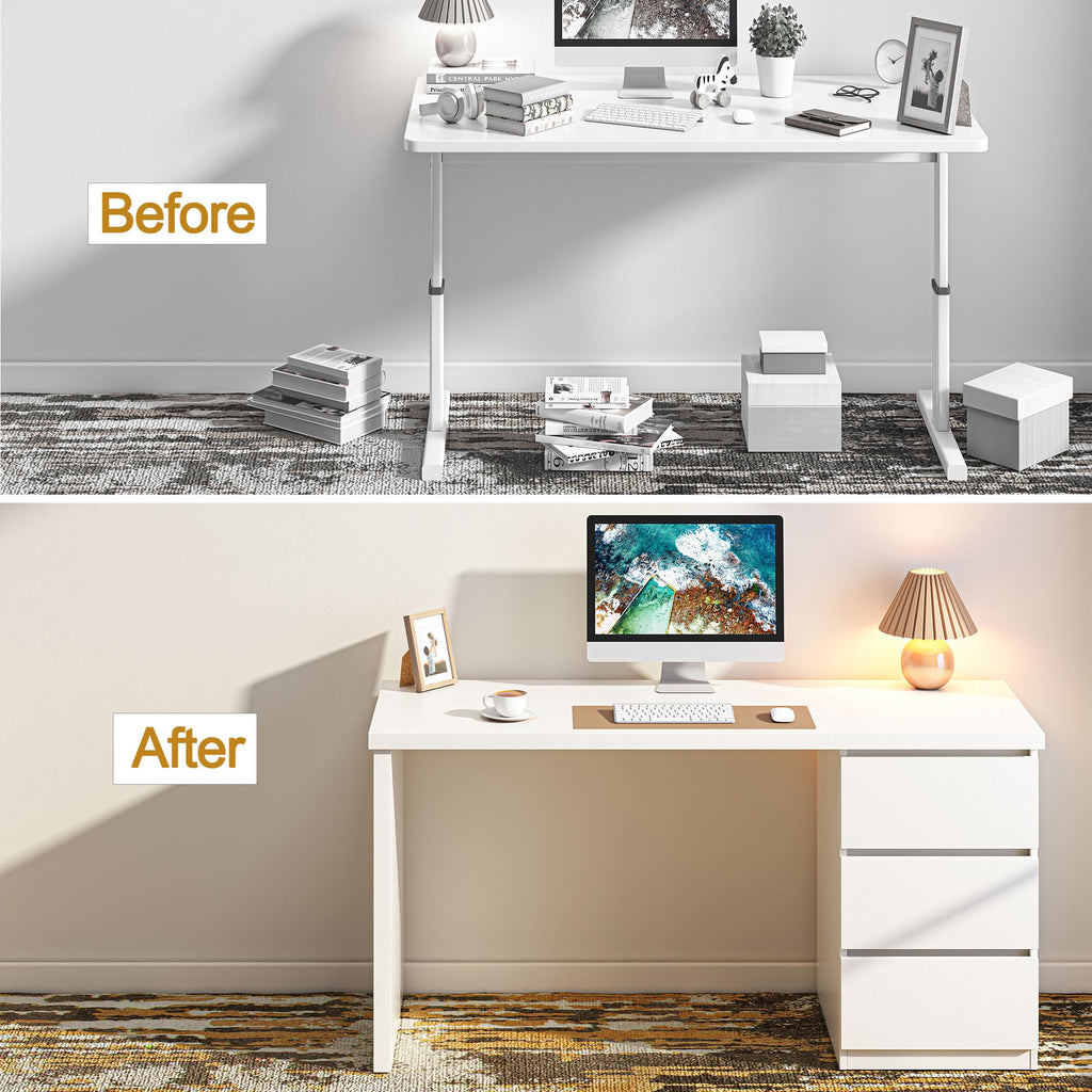 White Desk with Drawers E410203
