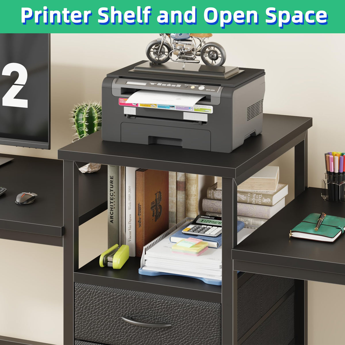 Two Person Desk with Charging Station D708