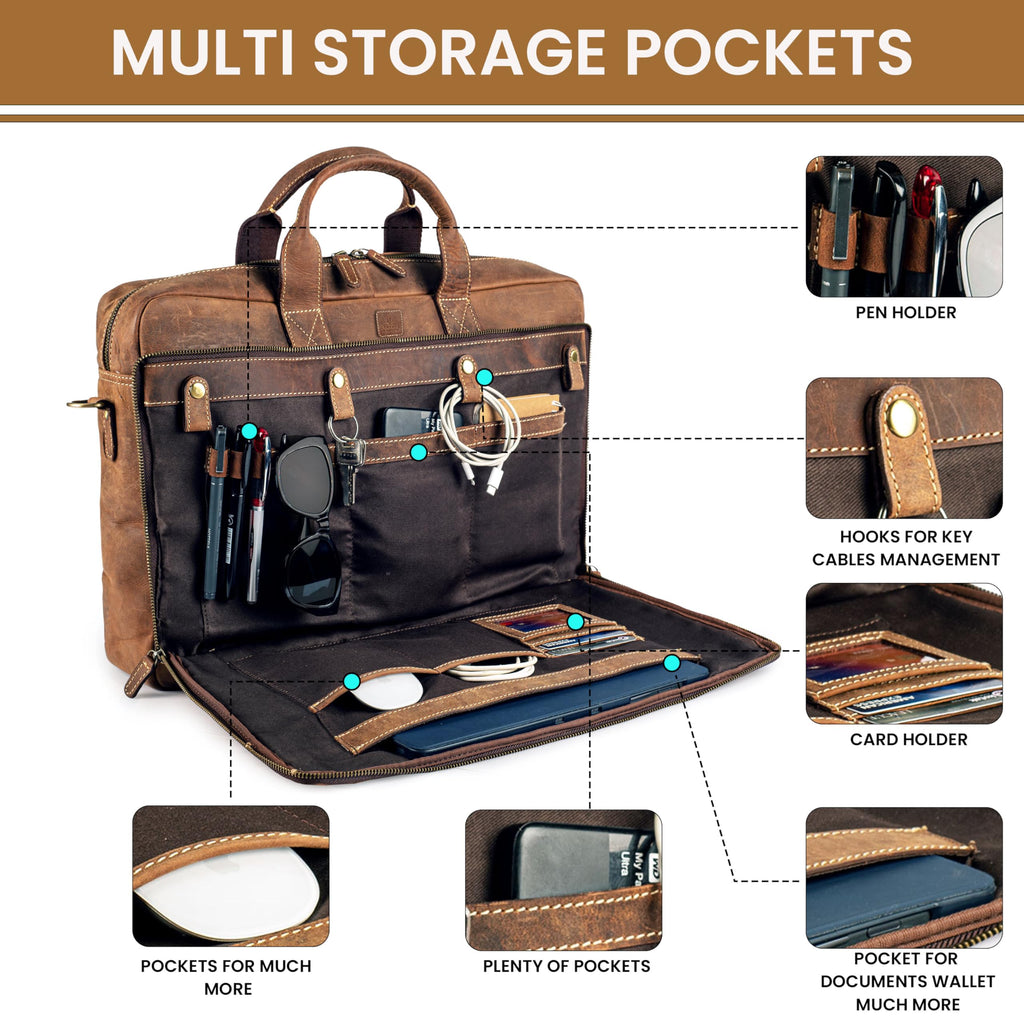 Full Grain Leather Messenger Bag L90082
